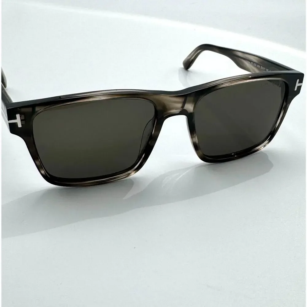Tom Ford Sunglasses Calder TF1205 56A Gray Tortoise Frame Gray Lens 55-17-145
